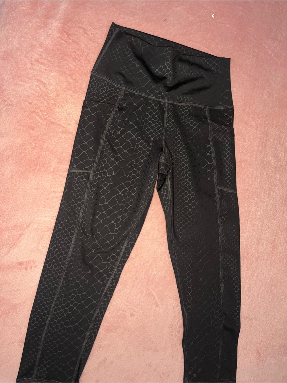 90 Degree By Reflex Black Hex-Print Leggings